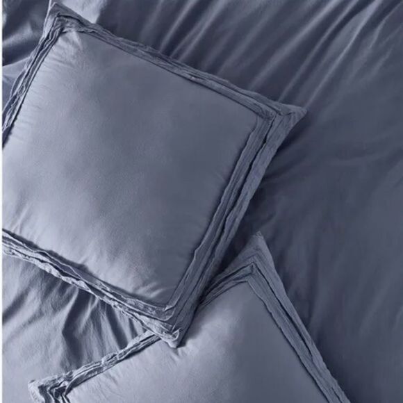 Anthropologie Joey Washed Percale Euro Sham Slate Blue New - Picture 1 of 4